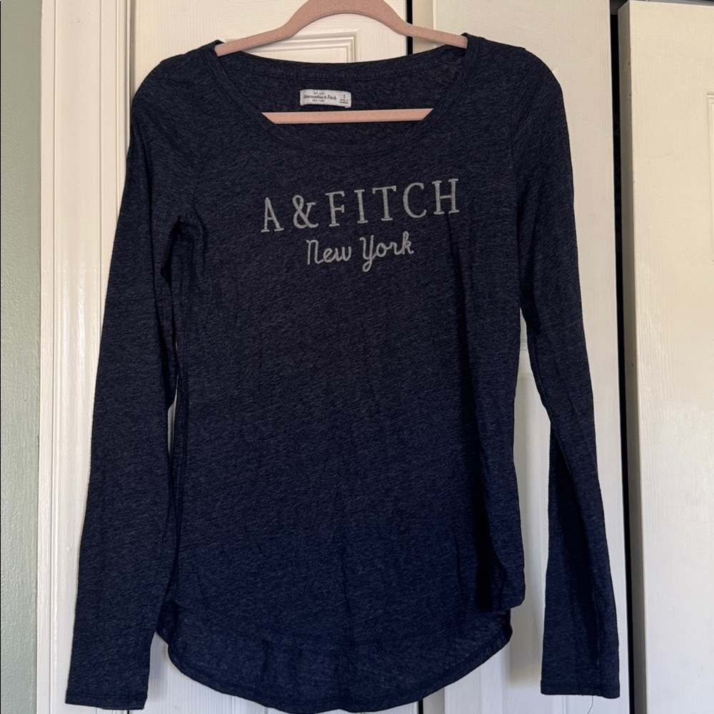 Abercrombie & Fitch Navy Heather Tee